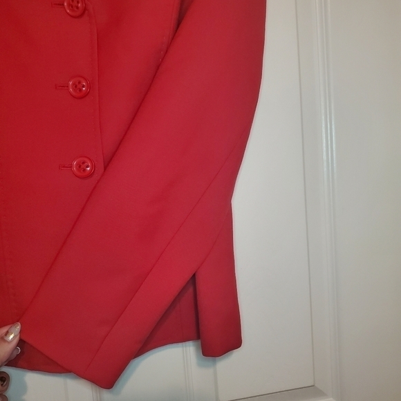 Anne Klein Red Blazer Jacket Sz 6 - Picture 4 of 9